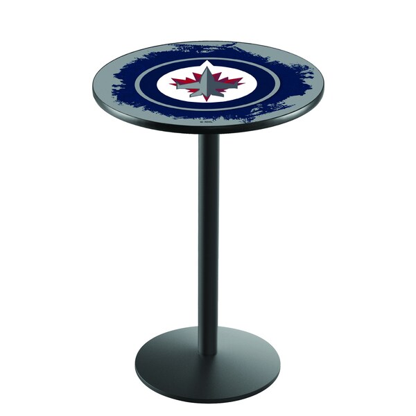42" Blk Wrinkle Winnipeg Jets Pub Table
